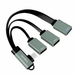 LogiLink UA0361 Schnittstellen-Hub USB 3.2 Gen 1 [3.1 Gen 1] Type-C 5000 Mbit/s Silber 