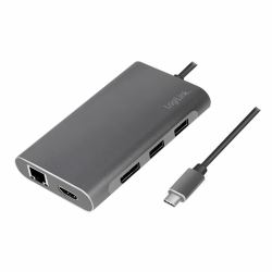 LogiLink UA0382 laptop-dockingstation & portreplikator Kabelgebunden USB 3.2 Gen 1 [3.1 Gen 1] Type-C Silber 