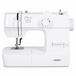 MEDION LIFE Nähmaschine SM70 [MD 11179] 12 verschiedene Stickmuster, 4 Schritte Knoploch, einstellbare Stichlänge, 70 Watt Motorleistung 