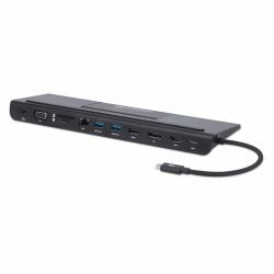Manhattan 153478 laptop-dockingstation & portreplikator Kabelgebunden USB 3.2 Gen 1 [3.1 Gen 1] Type-C Schwarz 