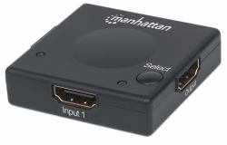 Manhattan 1080p 2-Port HDMI-Switch, Automatisches und manuelles Umschalten, schwarz 