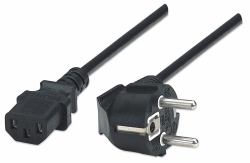 Manhattan Stromkabel, PC [C13, "Kaltgeräteanschluss"] auf Schutzkontakt CEE 7/4, 1,8 m, schwarz, Polybagverpackung 