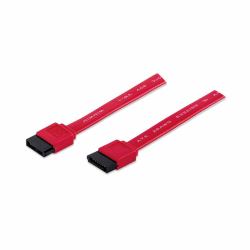 Manhattan SATA-Datenkabel, 7-pol. SATA-Kabel Stecker auf Stecker, 50 cm, rot 