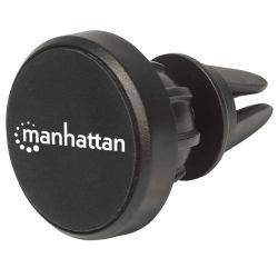 Manhattan Kfz-Halterung mit Magnetpad für Smartphones , Lässt sich auf das Lüftungsgitter des Autos aufstecken, rutschfest, schwarz 