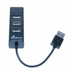 MediaRange MRCS502 Schnittstellen-Hub 480 Mbit/s Schwarz 