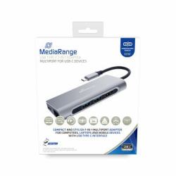 MediaRange MRCS510 laptop-dockingstation & portreplikator USB 3.2 Gen 1 [3.1 Gen 1] Type-C Silber 