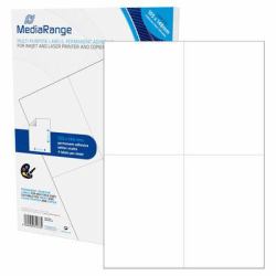 MediaRange MRINK143 selbstklebendes Etikett Permanent Weiß 200 Stück[e] 