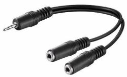 Microconnect AUDLR02 Audio-Kabel 0,2 m 3.5mm 2 x 2,5mm Schwarz 
