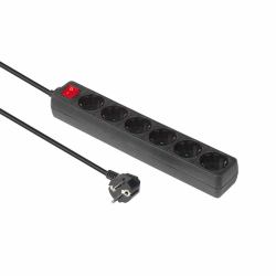 Microconnect GRU006B Verlängerungskabel 1,8 m 6 AC-Ausgänge Drinnen Schwarz 