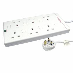 Microconnect GRU006WUK-SWITCH Verlängerungskabel 2 m 6 AC-Ausgänge Weiß 