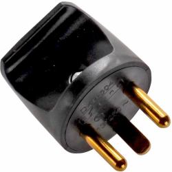 Microconnect Power Plug [round], Black Netzstecker-Adapter Typ K [DK] Schwarz 