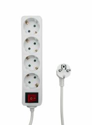 Microconnect MC-GRU0045WS Verlängerungskabel 5 m 4 AC-Ausgänge Drinnen Weiß 