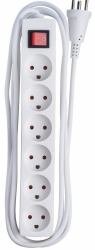 Microconnect MC-GRU0630DK Verlängerungskabel 3 m 6 AC-Ausgänge Drinnen Weiß 
