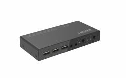 Microconnect MC-HDMIKVM0201-4K Tastatur/Video/Maus [KVM]-Switch Schwarz 