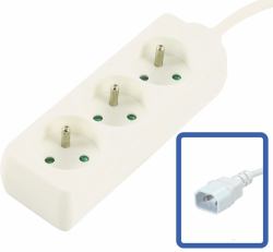 Microconnect MC-PS030150FRUPSW Verlängerungskabel 1,5 m 3 AC-Ausgänge Weiß 