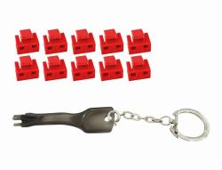 Microconnect MC-RJ45PORTBLOCK-R Schnittstellenblockierung RJ-45 Rot 10 Stück[e] 