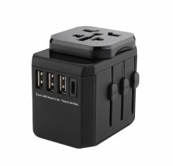 Microconnect MC-TRAVELADAPTER3 Elektrischer Netzstecker Schwarz 