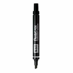 Pentel N60 12 Pack Black Permanent Marker Chisel Tip 3.9-5.7mm Line