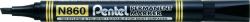 Pentel N860 12 Pack Black Permanent Marker Chisel Tip 2.5-7mm Line