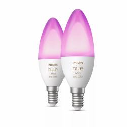 Philips Hue White and Color ambiance E14 - Smarte Lampe Kerzenform Doppelpack - 470 