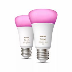 Philips Hue White and Color ambiance E27 - Smarte Lampe A60 Doppelpack - 1100 
