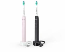 Philips Sonicare 3100 series 3100 series HX3675/15 2x Elektrische Schallzahnbürsten - Schwarz/Rosa 