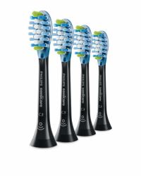 Philips C3 Premium Plaque Defence HX9044/33 4x Schwarze Bürstenköpfe für Schallzahnbürste 