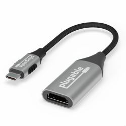 Plugable Technologies USBC-HDMI8K Videokabel-Adapter HDMI Typ A [Standard] USB Typ-C Aluminium, Schwarz 