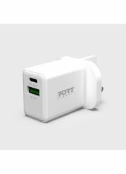Port Designs 900069-UK Ladegerät für Mobilgeräte Smartphone, Tablets Weiß AC Schnellladung Drinnen 