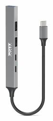 Port Designs 900163 Schnittstellen-Hub USB Typ-C 5000 Mbit/s Silber 