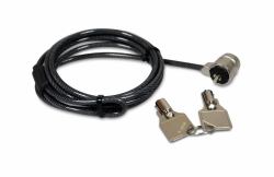 Port Designs Port Connect - Master Keyed cable lock for laptop- desktop- monitor- video projector and devices with a T security slot. Provided with 2 individual unique user keys. Administrator master key opening all the series locks [separate reference]. Secured and resistant : standard keyed tubular barrel. Materials : zinc alloy body with nickel plating. Steel braided cable with transparent PVC coating. [Master key packs to be ordered separately- please see 901206]. Supplied by Hypertec. [2Years warranty]