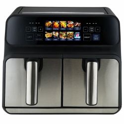 ProfiCook PC-FR 1287 H Doppel 8 l Eigenständig 2200 W Heißluftfritteuse Schwarz, Edelstahl 