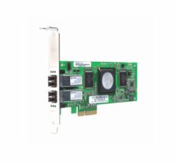 QLogic 4-Gbps dual port Channel Fibre Channel to x4 PCI Express host bus adapter, multi-mode optic Schnittstellenkarte/Adapter 
