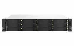 QNAP TS-1264U-RP NAS Rack [2U] Intel® Celeron® 8 GB DDR4 0 TB QNAP QTS Aluminium, Schwarz 