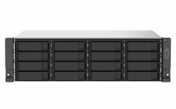 QNAP TS-1673AU-RP-16G NAS & Speicherserver Rack [3U] Ryzen Embedded V1500B 16 GB DDR4 0 TB QNAP QTS Schwarz, Grau 