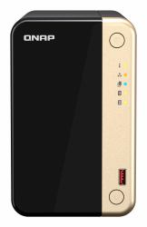 QNAP TS-264 NAS Tower Intel® Celeron® N5095 8 GB 0 TB QNAP QTS Schwarz, Gold 