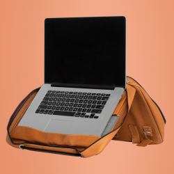 R-Go Tools Laptoptasche R-Go Viva, Vollnarbenleder, mit integriertem Laptop-Ständer, Schulterriemen, 15,6-Zoll, braun 