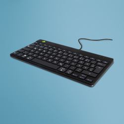 R-Go Tools Ergonomische Tastatur R-Go Compact Break, kompakte Tastatur mit Pausensoftware, QWERTZ [DE], Kabelgebunden, Schwarz 