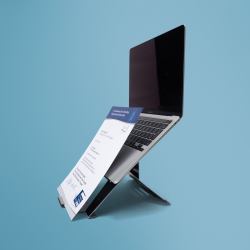 R-Go Tools Laptopständer R-Go Riser Document, ergonomisch, faltbar und einstellbar, mit Dokumentenhalter, AGR-zertifiziert, schwarz 