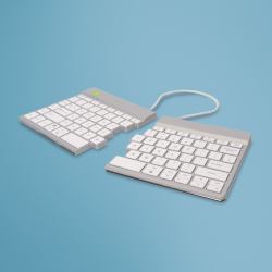 R-Go Tools Ergonomische Tastatur R-Go Split Break mit Pausensoftware, ergonomische geteilte Tastatur, QWERTY [US], kabellos, weiß 