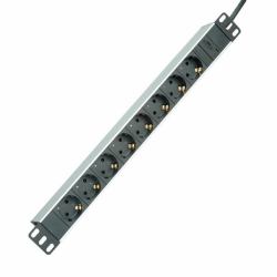 ROLINE 19.07.1622 Verlängerungskabel Innenraum 2 m 8 AC-Ausgänge Aluminium 