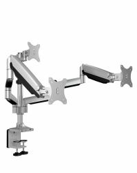 ICY BOX IB-MS505-TI, Monitorständer mit Tischhalterung für drei Monitore bis zu 32’’ [81 cm] und USB/Audio Unterstützung 