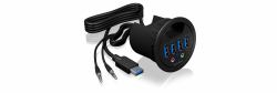 ICY BOX IB-HUB1403A, 4 Port USB 3.2 Gen 1 Type-A Tisch-Hub mit Audio Ein-/Ausgang 