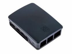 Plastic Case for use with - Raspberry Pi 4B in Black, - Grey - Warranty: 12M