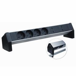 Retex 24155804 Stromverteilereinheit [PDU] 4 AC-Ausgänge Aluminium, Schwarz 
