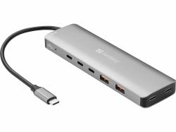 Sandberg 136-79 laptop-dockingstation & portreplikator Kabelgebunden USB 3.2 Gen 2 [3.1 Gen 2] Type-C Grau 