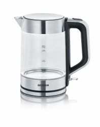 Severin WK 3420 Wasserkocher 1,7 l 2200 W Schwarz, Edelstahl, Transparent 