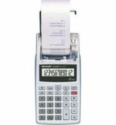 Sharp EL-1611PGY Taschenrechner Tasche Druckrechner Weiß 