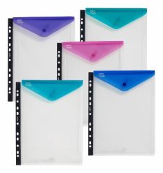 Snopake 15695 Sammelmappe Polypropylen [PP] Transparent, Blau, Grün, Pink, Violett, Türkis A4 
