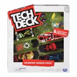Tech Deck Sk8Shop Bonus Pack - Fingerboard-Set mit 6 authentischen Boards und Zubehör [Zufallsauswahl - Sortierung mit verschiedenen Produkten] 
